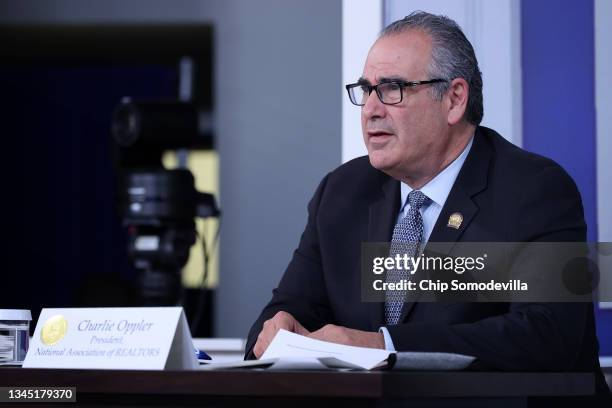 National Association of Realtors President Charlie Oppler speaks during a meeting hosted by U.S. President Joe Biden with corporate chief executives...