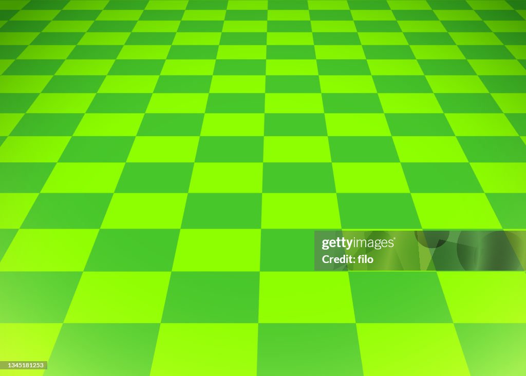 Green Field Checkered Background Abstract Pattern