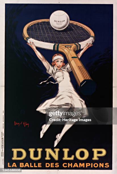 Dunlop, la balle des champions , 1929. Private Collection. Artist D'Ylen, Jean .