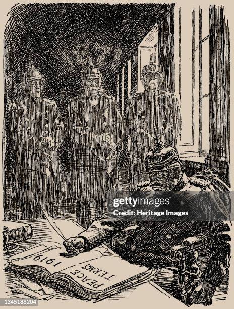 Ghosts at Versailles. Punch, 7 May 1919, 1919. Private Collection. Artist Partridge, Sir Bernard .