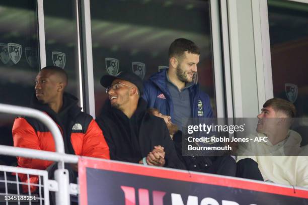 Former Arsenal and AFC Bournemouth player Jack Wilshere with his former team-mates Jaidon Anthony, Lloyd Kelly, Ben Pearson and Leif Davis before the...