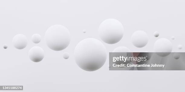 abstract group of geometric spheres white background - sphere stockfoto's en -beelden