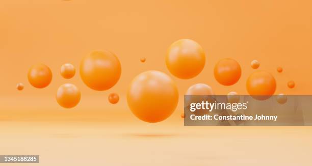 abstract group of geometric spheres background - オレンジ ストックフォトと画像
