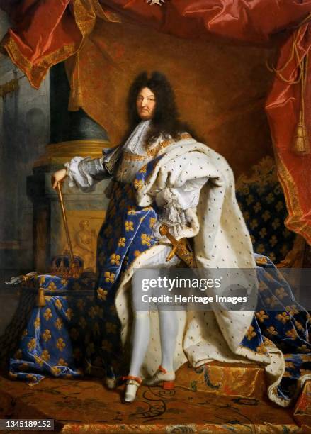 Louis XIV, King of France , 1701. Found in the Collection of the Musée du Louvre, Paris. Artist Rigaud, Hyacinthe François Honoré .