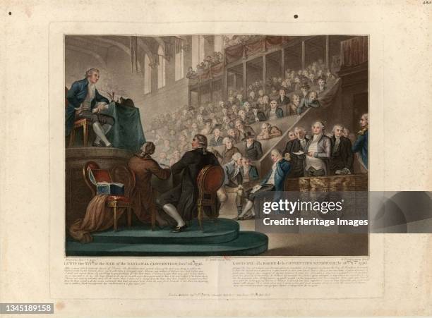 Louis XVI before the National Convention in December 1792, 1796. Found in the Collection of the Bibliothèque Nationale de France. Artist Vendramini,...