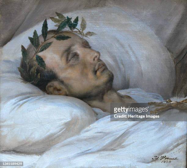 Napoleon on his deathbed, May 5 1821. Found in the Collection of the Musée de la Légion d'honneur, Paris. Artist Vernet, Horace .