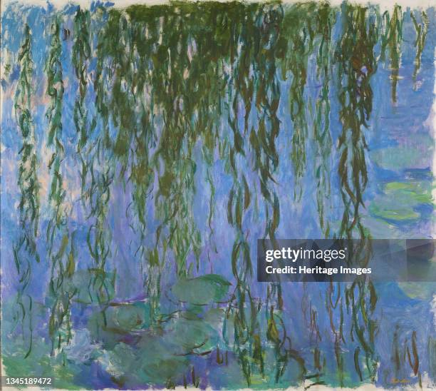 Nymphéas avec rameaux de saule, 1916-1919. Found in the Collection of the Lycée Claude-Monet, Paris . Artist Monet, Claude .