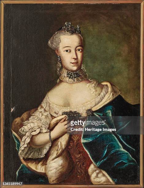 Portrait of a Friederike Caroline von Sachsen-Coburg-Saalfeld, Margravine of Brandenburg-Ansbach and Bayreuth , 18th century. Private Collection....