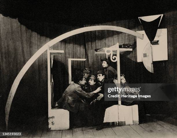 Scene from the play "Agents" by Sholem Aleichem. Set Designer Marc Chagall, 1921. Found in the Collection of the Archives Marc et Ida Chagall, Paris....