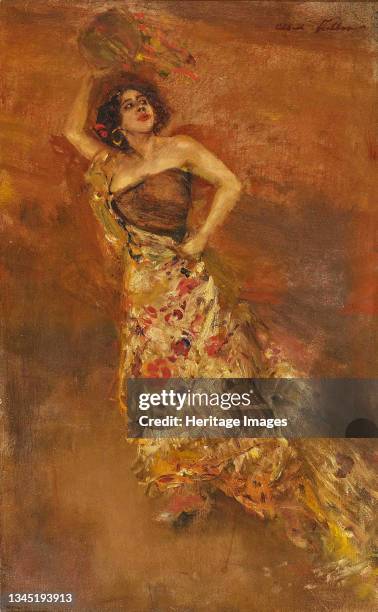 Spanish dancer Caroline Otèro as Carmen . Private Collection. Artist Keller, Albert von .