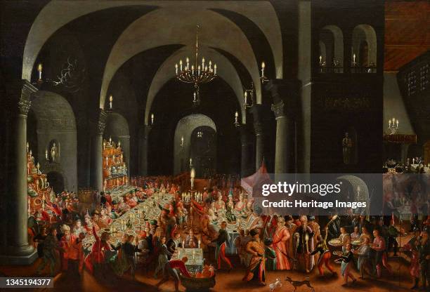 The Feast of Belshazzar, First third of 17th cen. Private Collection. Artist Master of Belshazzar's Feast .