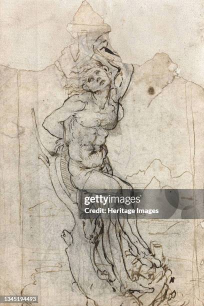 The Martyrdom of Saint Sebastian, Between 1482 and 1485. Private Collection. Artist Leonardo da Vinci .