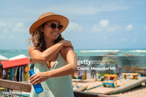 Sunscreen on the beach Sunscreen on the beach