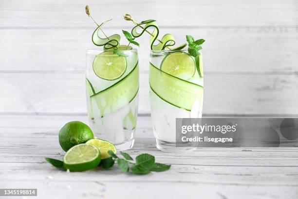 cucumber lemonade - sugarfree stock pictures, royalty-free photos & images