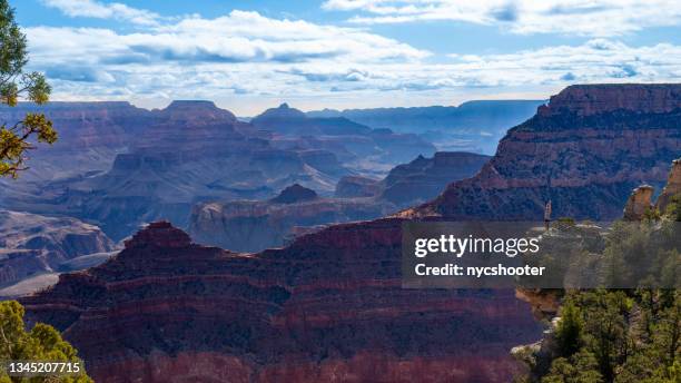 scenic view of the south rim of the grand canyon - grand canyon south rim stockfoto's en -beelden