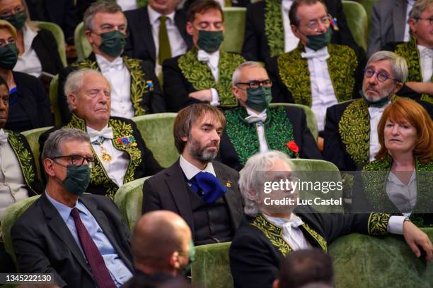 Cédric Villani attends the Installation of Jean-Michel Othoniel at the "Academie des Beaux-Arts" held at Institut of France on October 06, 2021 in...