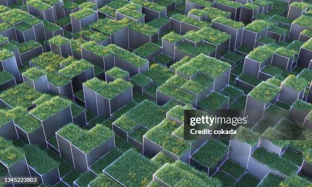 futuristic agricultural field - agriculture aerial stock pictures, royalty-free photos & images