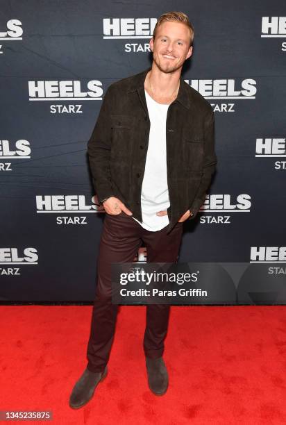 Actor Alexander Ludwig attends "Heels" season finale Atlanta screening at Regal Atlantic Station on October 06, 2021 in Atlanta, Georgia.