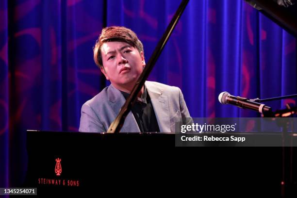 Lang Lang performs at An Evening With Lang Lang at The GRAMMY Museum on October 06, 2021 in Los Angeles, California.