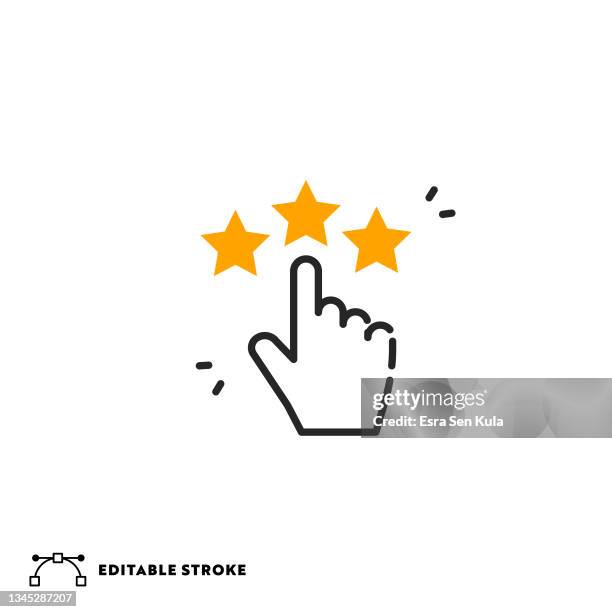 evaluation flat icon with editable stroke - scoring icon stock illustrations