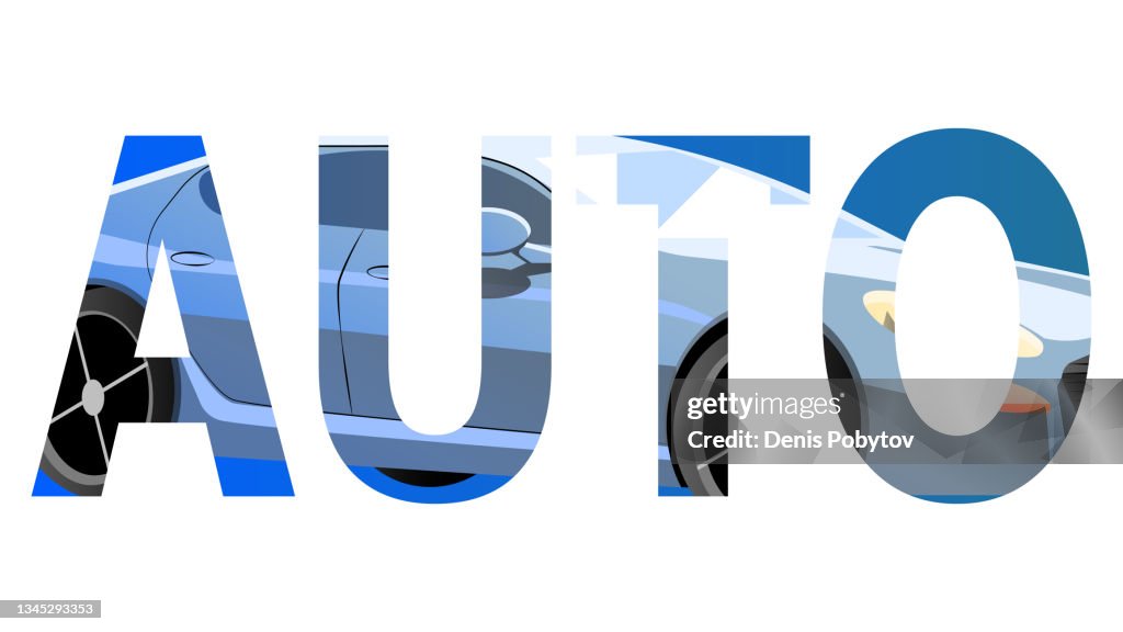Car Vector Text Vector Illustration Of A Car Car Inside The Text Auto High-Res Vector ...