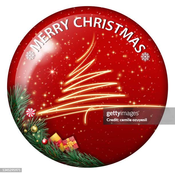 shiny christmas label - ice block stock illustrations