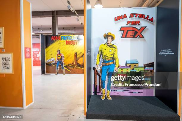 General view at "Bonelli Story. 80 Anni A Fumetti" Event at Fabbrica Del Vapore on October 07, 2021 in Milan, Italy.