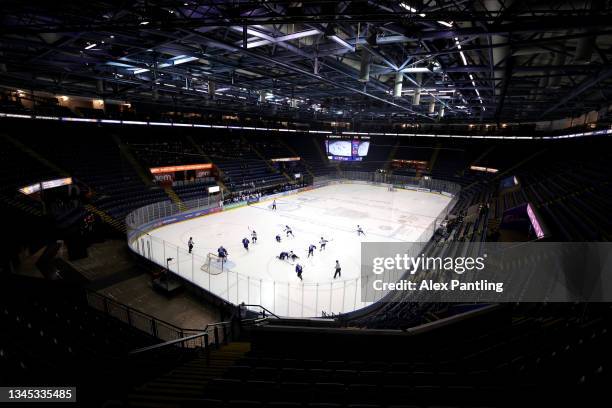 General view of play during the Women's Ice Hockey - Beijing 2022 Olympic Qualifying match between Korea and Slovenia at Motorpoint Arena on October...