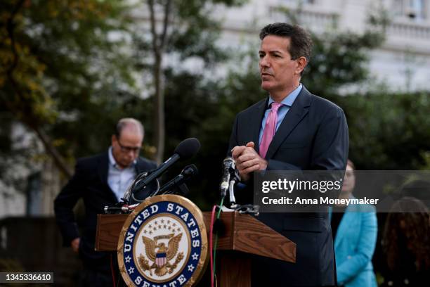 Wayne Pacelle, the President of Animal Wellness Action, speaks a press conference for Sen. Rand Paul's FDA Modernization Act on Capitol Hill on...