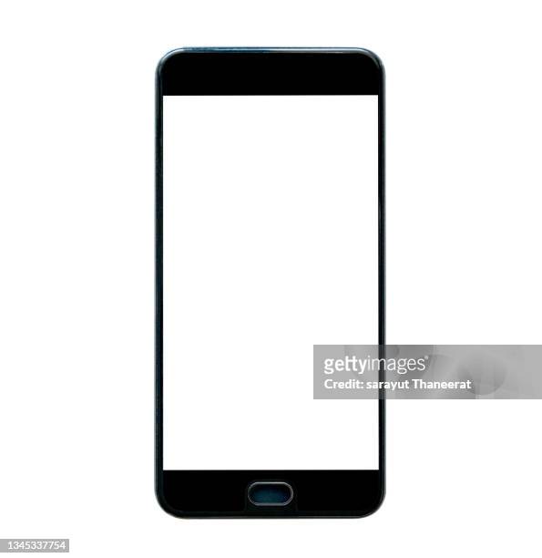 mobile phone on isolate white background - smartphone stockfoto's en -beelden