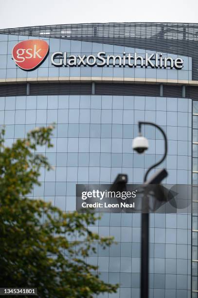 General view of the exterior of the GlaxoSmithKline offices on October 07, 2021 in the Brentford area of London, England. Yesterday, the World Health...