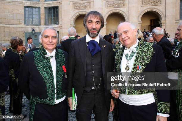 Dominique Perrault, Cédric Villani and Perpetual secretary of the "Academy of Fine Arts" Laurent Petitgirard attend the Installation of French Artist...