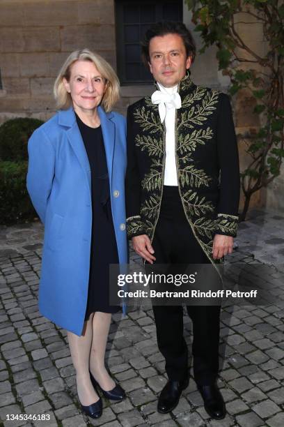 President of Castle of Versailles Catherine Pegard and Jean-Michel Othoniel attend the Installation of French Artist Jean-Michel Othoniel at the...