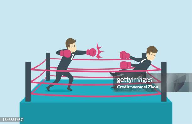 punching - boxing ring stock illustrations
