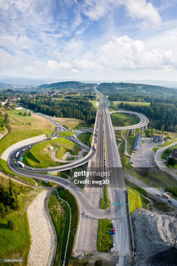New S7 motorway between Krakow and Zakopane, Poland