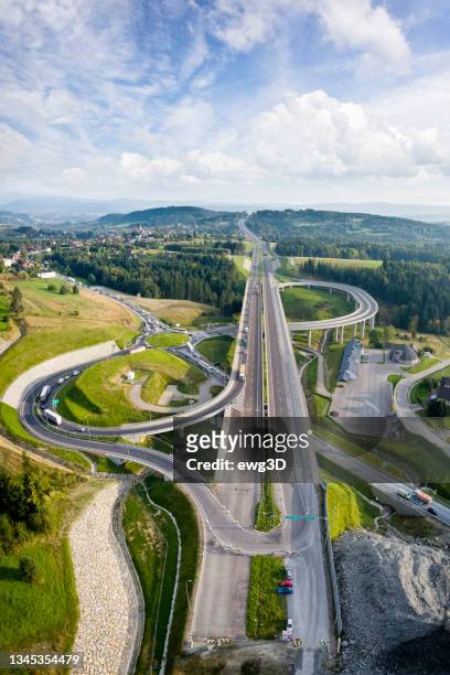 new s7 motorway between krakow and zakopane, poland - bridge built structure stock pictures, royalty-free photos & images
