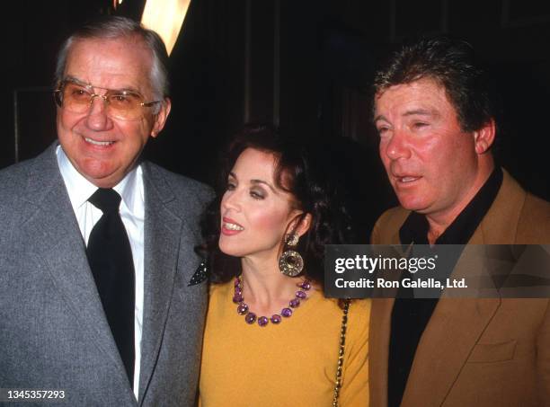 From left, American tv personality Ed McMahon and married couple, Marcy Lafferty and Canadian actor & author William Shatner attend the...