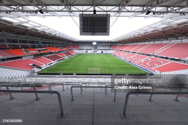 General view at Europa-Park Stadion on October 07, 2021 in Freiburg im Breisgau, Germany.