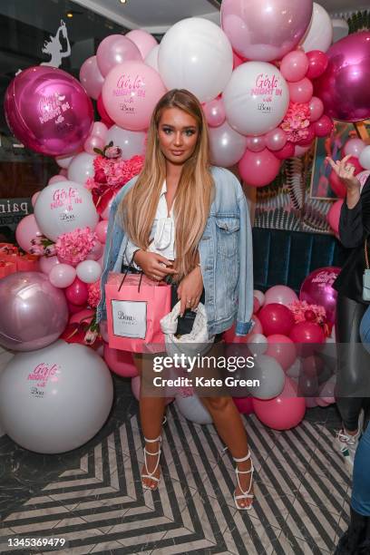 Lucinda Strafford at the Boux Avenue 'Girls Night In' campaign launch event on October 07, 2021 in London, England.
