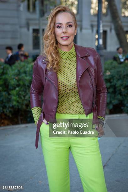 Rocio Carrasco attends the Palomo fashion show at Paseo Del Prado on October 07, 2021 in Madrid, Spain.