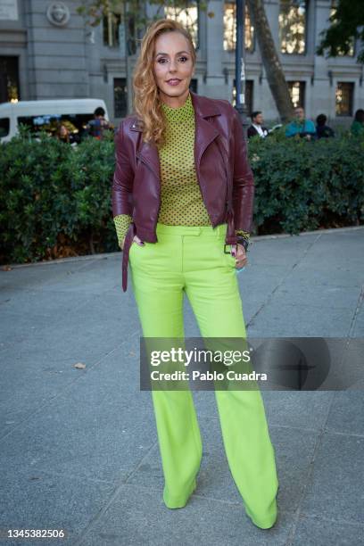 Rocio Carrasco attends the Palomo fashion show at Paseo Del Prado on October 07, 2021 in Madrid, Spain.