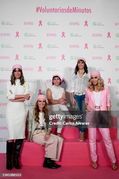 Isabel Jimenez, Ana Locking, Carla Suarez, Sandra Sanchez and Marta Sanchez attend Ausonia-AECC Campaign presentation on October 07, 2021 in Madrid,...