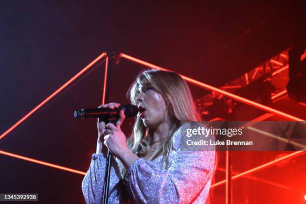 Becky Hill performs at Rock City on October 07, 2021 in Nottingham, England.