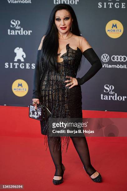 Alaska attends to the red carpet of 'Mona Lisa And The Blood Moon' at the opening day of Sitges Film Festival on October 07, 2021 in Sitges, Spain.