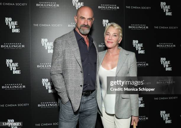 Christopher Meloni and Doris Sherman Williams attend the "No Time To Die" New York Screening at iPic Theater on October 07, 2021 in New York City.