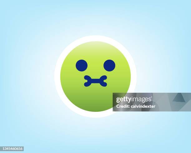 emoticon blue background - nausea stock illustrations