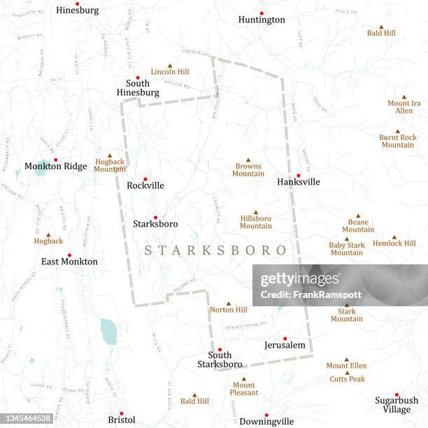 vt addison starksboro vector road map - addison county stock illustrations