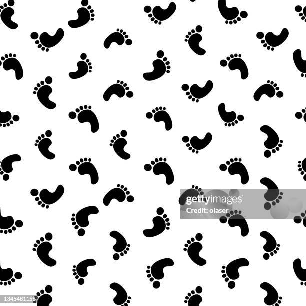 bare feet rastermuster, rechts und links - bare footprints stock-grafiken, -clipart, -cartoons und -symbole