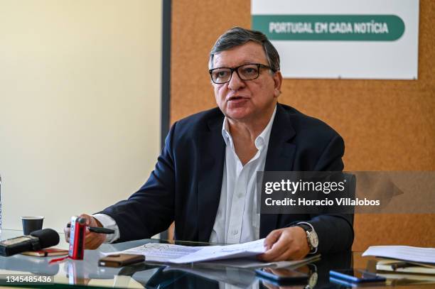 Former President of the European Commission and ex Portugal's Prime Minister José Manuel Durão Barroso meets with members of the AIEP as Chair of...