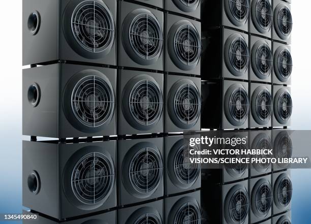 cryptocurrency mining machine, conceptual illustration - mining machinery stock-grafiken, -clipart, -cartoons und -symbole